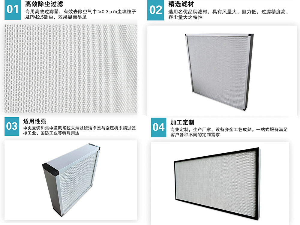 高效H12無(wú)隔板V型大風(fēng)量過(guò)濾器